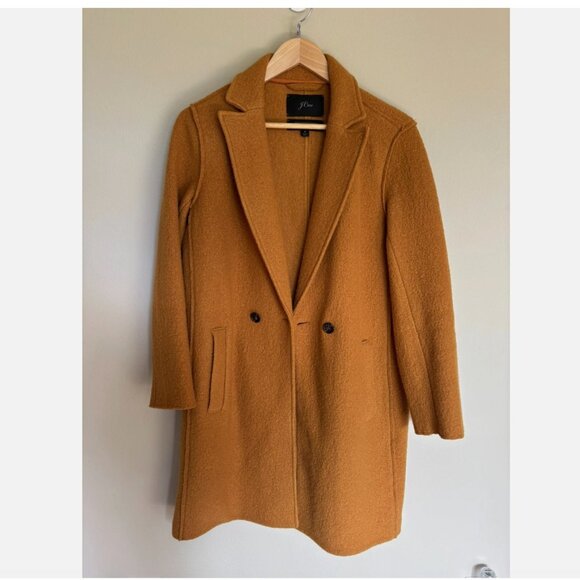 J Crew NEW Daphne boiled wool topcoat jacket Coat 6 Mustard Yellow - Picture 3 of 8